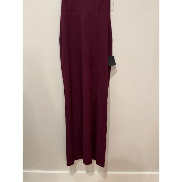 Lulus Burgundy Strapless High Slit Maxi Dress Formal Evening Gown XL - Picture 5 of 13